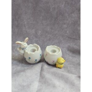George Good Mini Easter Bunny & Chick Candle Holders Set Tulip Egg Spring Decor